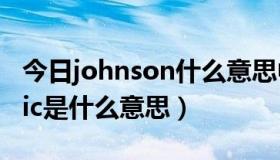 今日johnson什么意思中文（johnsonelectric是什么意思）