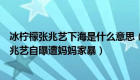 冰柠檬张兆艺下海是什么意思（周周说八卦：童星冰柠檬张兆艺自曝遭妈妈家暴）