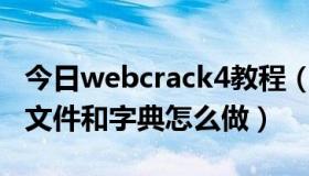 今日webcrack4教程（WebCrack4.0的用户文件和字典怎么做）