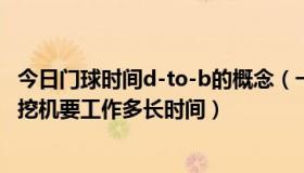 今日门球时间d-to-b的概念（一万方土有多大是个什么概念挖机要工作多长时间）