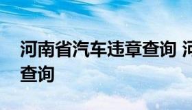 河南省汽车违章查询 河南车辆违章查询在线查询