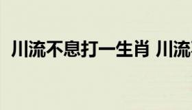 川流不息打一生肖 川流不息猜一生肖动物）