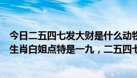 今日二五四七发大财是什么动物（大神们猜猜是什么数字或生肖白姐点特是一九，二五四七发大财）