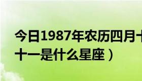 今日1987年农历四月十一是什么星座（四月十一是什么星座）