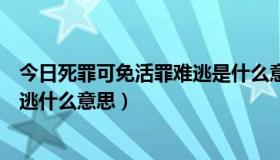 今日死罪可免活罪难逃是什么意思（女生说活罪可免死罪难逃什么意思）