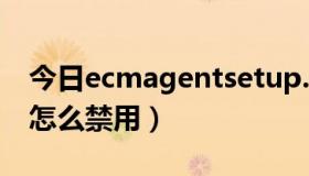 今日ecmagentsetup.exe下载（agent.exe怎么禁用）