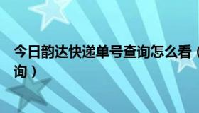 今日韵达快递单号查询怎么看（韵达快递单号怎么在网上查询）