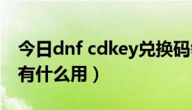 今日dnf cdkey兑换码领取网站（dnfcdkey有什么用）