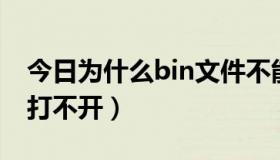 今日为什么bin文件不能打开（BIN文件怎么打不开）