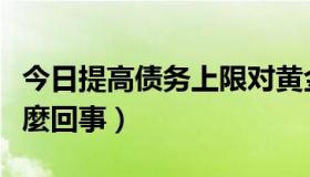 今日提高债务上限对黄金（提高債務上限是怎麼回事）