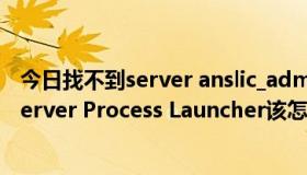 今日找不到server anslic_admin utility（找不到DCOM Server Process Launcher该怎么办）