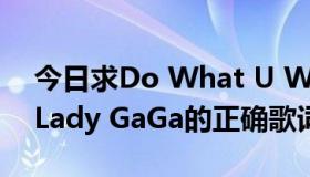 今日求Do What U Want这首歌 R. Kelly，Lady GaGa的正确歌词