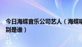 今日海蝶音乐公司艺人（海蝶唱片公司总共有多少艺人，分别是谁）