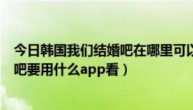 今日韩国我们结婚吧在哪里可以看（韩国综艺节目我们结婚吧要用什么app看）