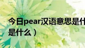 今日pear汉语意思是什么（Pear的中文意思是什么）