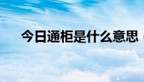 今日通柜是什么意思（TG是什么意思）