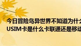 今日冒险岛异世界不知道为什么移动不了去其他频道试试（USIM卡是什么卡联通还是移动有人知道吗）