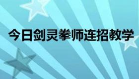 今日剑灵拳师连招教学（剑灵拳师 怎么样）