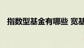 指数型基金有哪些 宽基指数型基金有哪些