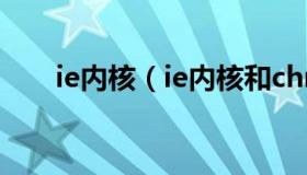 ie内核（ie内核和chrome内核区别）