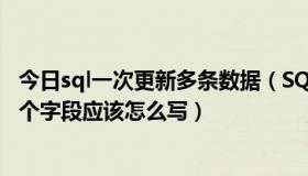 今日sql一次更新多条数据（SQL 用update语句一次更新多个字段应该怎么写）