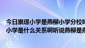 今日崇璟小学是燕柳小学分校吗（济南燕山小学和济南燕柳小学是什么关系啊听说燕柳是燕山二小，是吗）