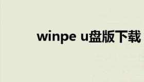 winpe u盘版下载（U盘PE下载）