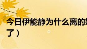 今日伊能静为什么离的婚（为什么伊能静离婚了）