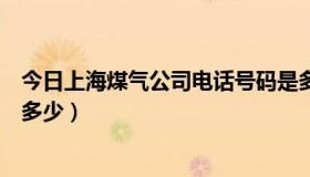 今日上海煤气公司电话号码是多少（上海煤气公司的电话是多少）