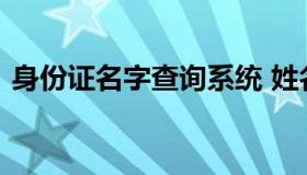 身份证名字查询系统 姓名查身份证查询系统