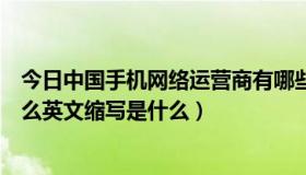 今日中国手机网络运营商有哪些（中国手机网络运营商有什么英文缩写是什么）