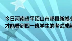 今日河南省平顶山市郏县新城小学（郏县新城小学网站怎样才能看到四一班学生的考试成绩）