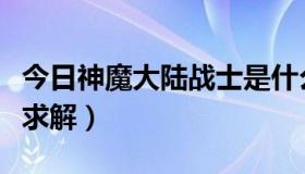 今日神魔大陆战士是什么种族（神魔大陆战士求解）