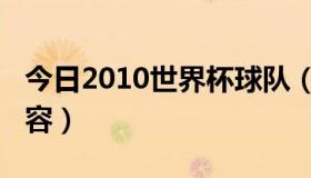 今日2010世界杯球队（求2010世界杯最佳阵容）