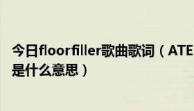 今日floorfiller歌曲歌词（ATEENS的歌曲floorfiller，歌名是什么意思）