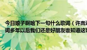 今日娘子啊哈下一句什么歌词（许嵩还是徐良唱的一首歌就记得一句歌词多年以后我们还是好朋友谁知道这哥叫什么名 感激不尽）