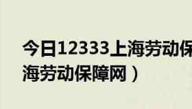 今日12333上海劳动保障网官网（12333上海劳动保障网）