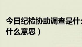 今日纪检协助调查是什么意思（纪委协助调查什么意思）