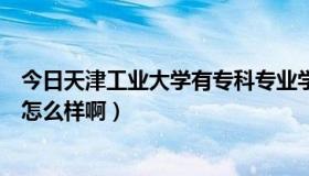 今日天津工业大学有专科专业学院吗（天津工业大学的专科怎么样啊）