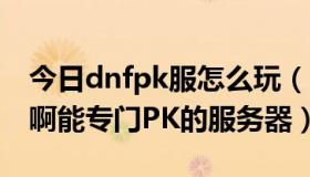 今日dnfpk服怎么玩（DNFPK服是什么意思啊能专门PK的服务器）