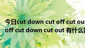 今日cut down cut off cut out cut up的区别（cut in cut off cut down cut out 有什么区别）