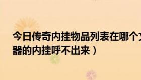 今日传奇内挂物品列表在哪个文件夹里（为什么xp13登录器的内挂呼不出来）