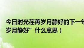 今日时光荏苒岁月静好的下一句是什么（“时光荏苒，只愿岁月静好”什么意思）