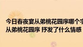 今日春夜宴从弟桃花园序哪个字可以概括感情基调（春夜宴从弟桃花园序 抒发了什么情感）