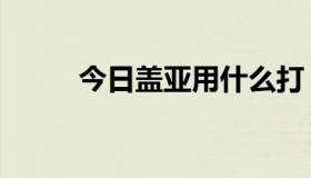 今日盖亚用什么打（盖亚在哪打）