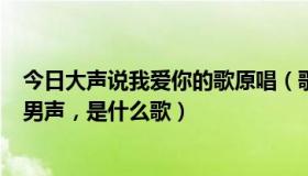 今日大声说我爱你的歌原唱（歌词“大声说声我爱你”……男声，是什么歌）