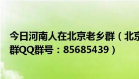 今日河南人在北京老乡群（北京的河南人交友，谈心、聚会群QQ群号：85685439）