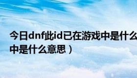 今日dnf此id已在游戏中是什么意思呀（DNF此ID已在游戏中是什么意思）