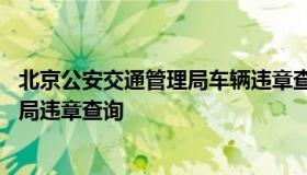 北京公安交通管理局车辆违章查询 北京公安局公安交通管理局违章查询