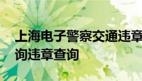 上海电子警察交通违章查询 上海电子警察查询违章查询